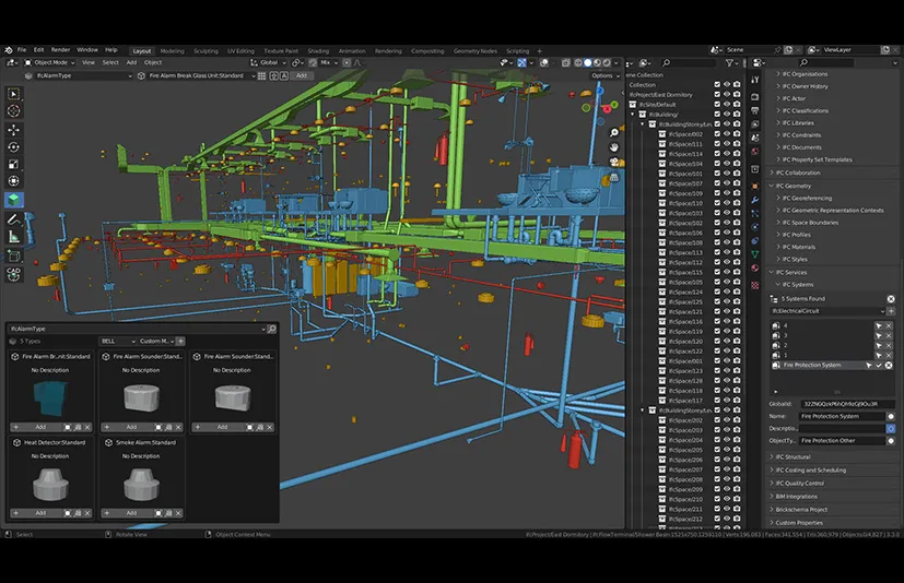 Blender导入IFC数据插件 - BlenderBIM Add-on 231104