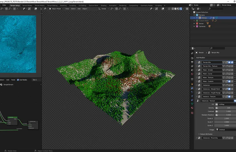 Blender地形混合插件（含资产）-Terrain Mixer v3.1