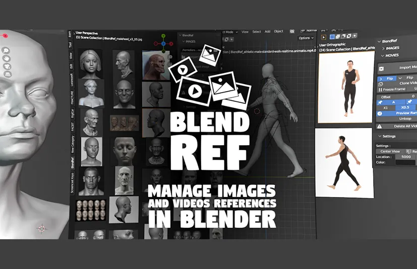 Blender建模图片视频参考插件 - Blendref v1.7