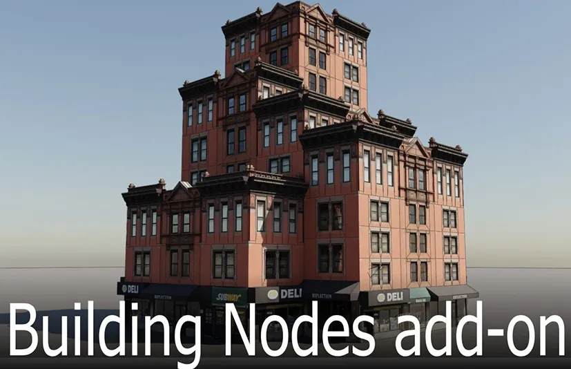Blender程序化建筑房屋生成插件 Building Nodes v1.0.0