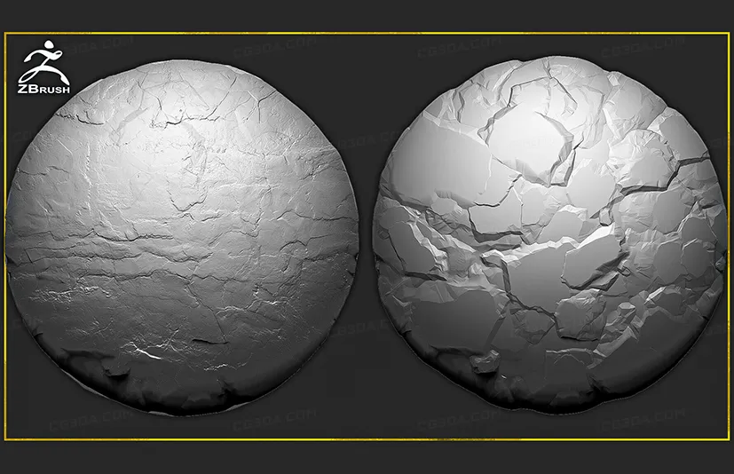 无缝岩石笔刷-20 Rock Tileable Alphas (ZBrush, Substance)