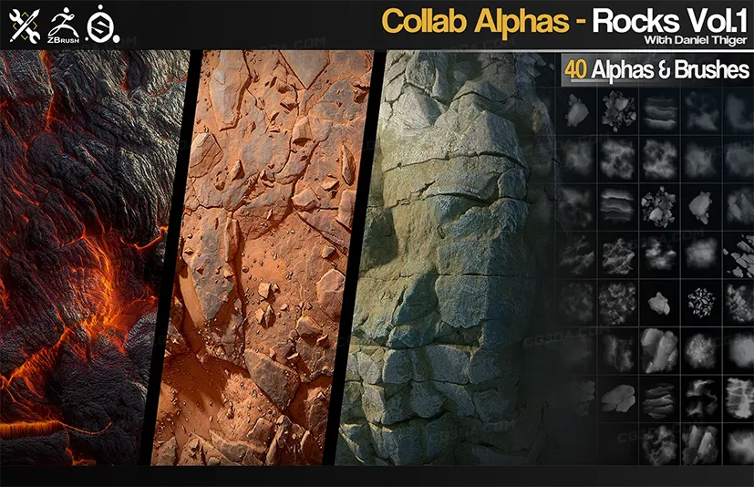 岩石笔刷-JRO Rock Brushes Daniel Thiger – Collab Alphas Vol.1