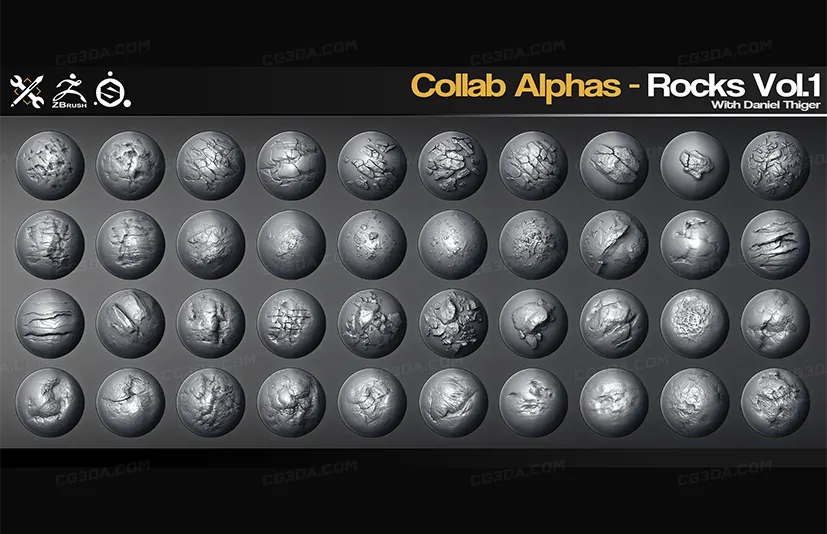 岩石笔刷-JRO Rock Brushes Daniel Thiger – Collab Alphas Vol.1