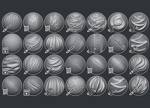 布料材质和笔刷 - Cloth and Drapery brushes pack
