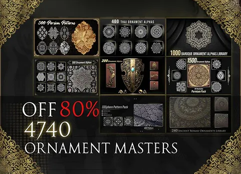 装饰花纹贴图 - 4740 Ornament Alphas