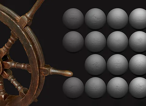 木纹笔刷 - ZBrush - Wood Surface Vol. 1