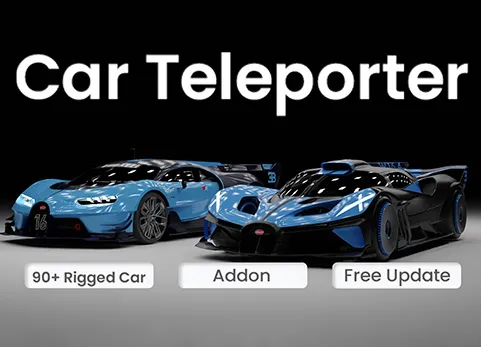 Blender资产107辆汽车模型预设插件 Car Teleporter V1.0.8