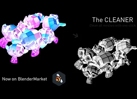 Blender快速清理网格插件 - Cleaner v1.2.0