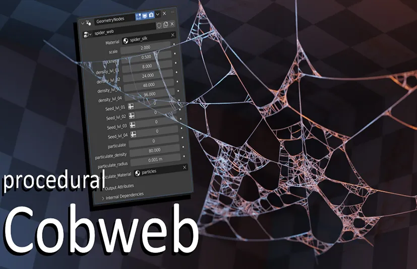 Blender程序化蜘蛛网生成工具 Cobweb v2.1