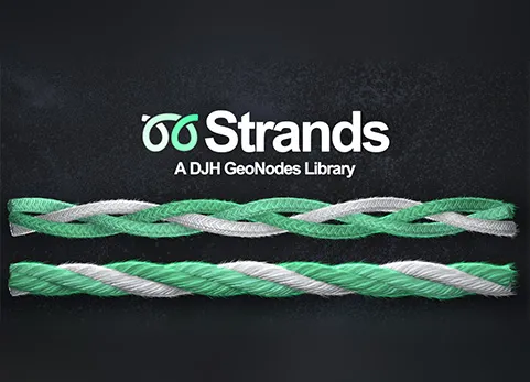 blender绳子链条曲线编织节点资产预设 DJH Strands: A Geonodes Library