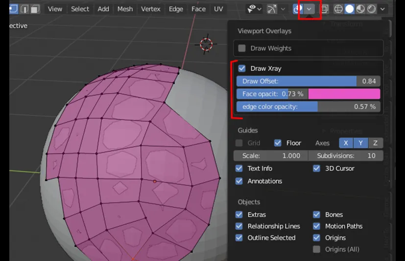 Blender顶部面片选择插件 - Draw Xray v4.2.3