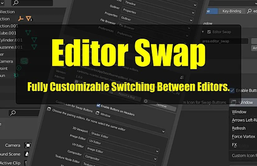 Blender编辑器面板切换插件 Editor Swap V1.3.0