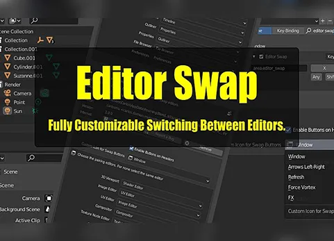 Blender编辑器面板切换插件 Editor Swap V1.3.0