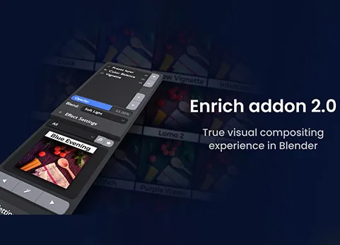 Blender可视化视觉合成插件 - Enrich - Add-On For True Visual Compositing v2.1