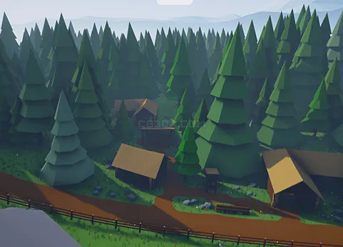 森林木屋-Stylized Low Poly Buildings