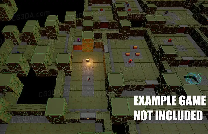 体素地牢模块化包-Voxel Dungeon Modular Pack With 10 Styles and many small props