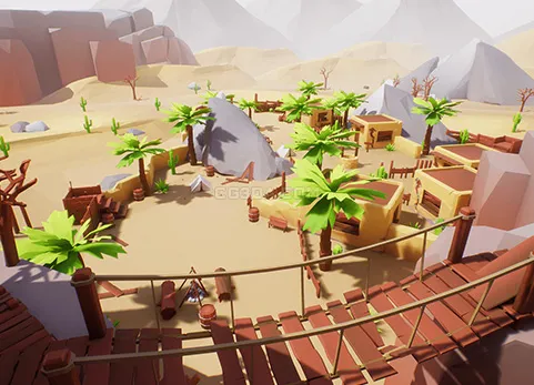 风格化沙漠城镇-Lowpoly Style Desert Pack