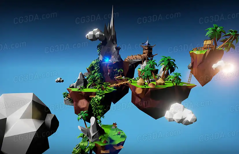 风格化热带岛屿-Lowpoly Tropical Island