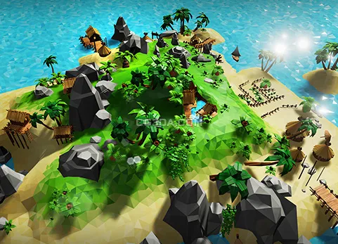 风格化热带岛屿-Lowpoly Tropical Island