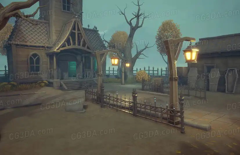 墓地场景-Stylized 