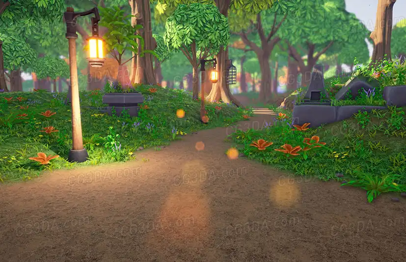 森林洞穴-Stylized Forest Cave