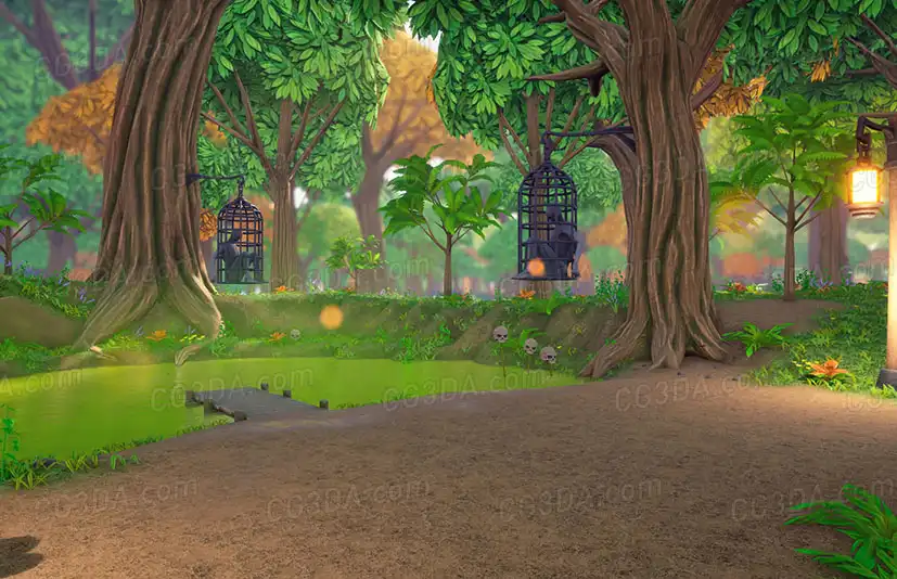 森林洞穴-Stylized Forest Cave