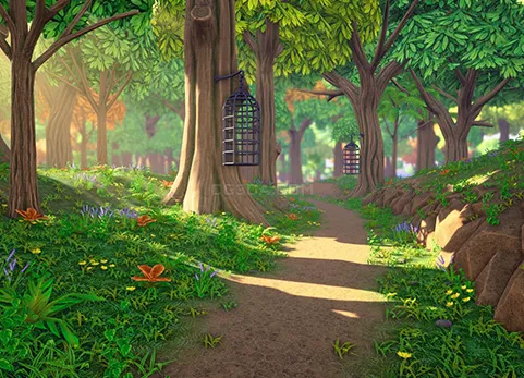 森林洞穴-Stylized Forest Cave