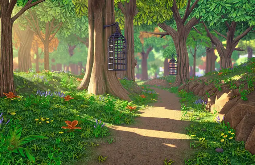 森林洞穴-Stylized Forest Cave
