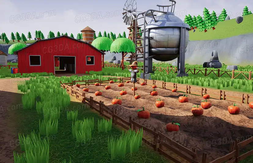 农场建筑-Stylized Farm Village