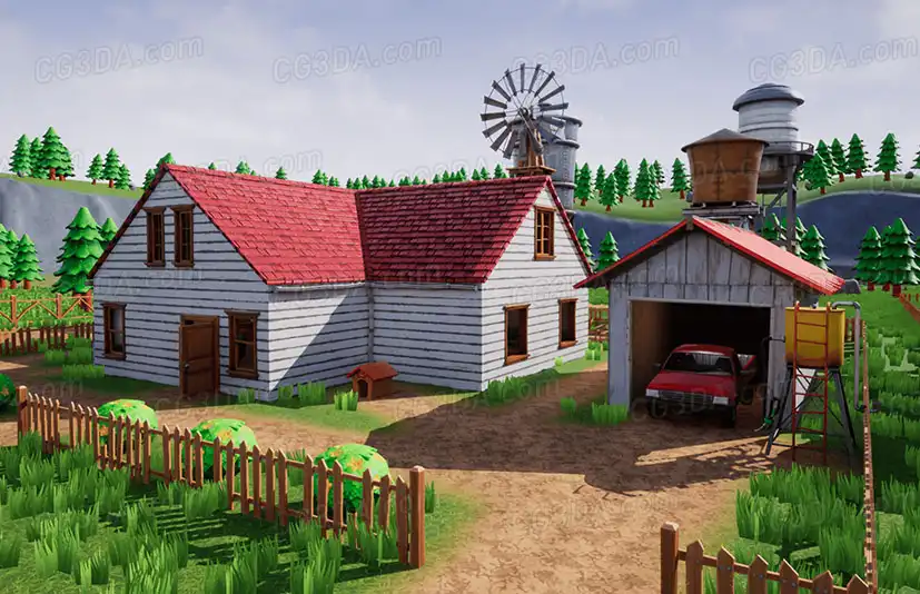 农场建筑-Stylized Farm Village