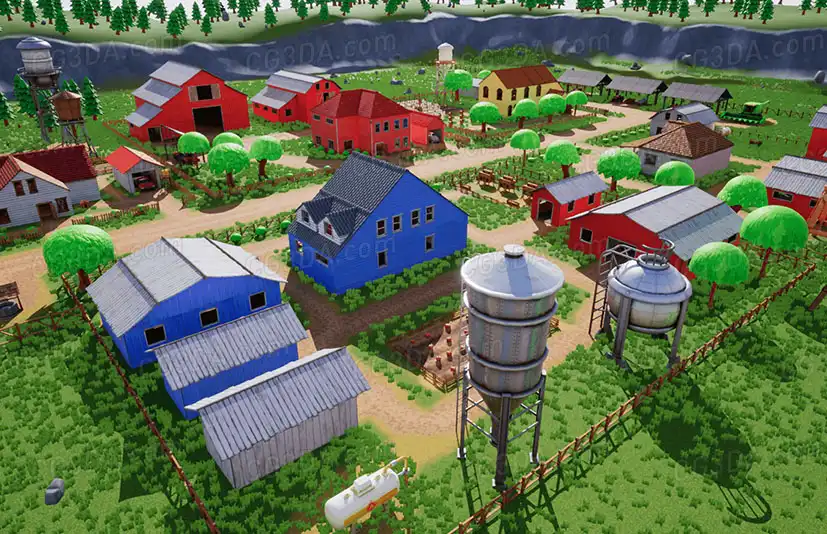 农场建筑-Stylized Farm Village