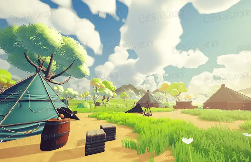 户外村落-Stylized Colorful Village Pack