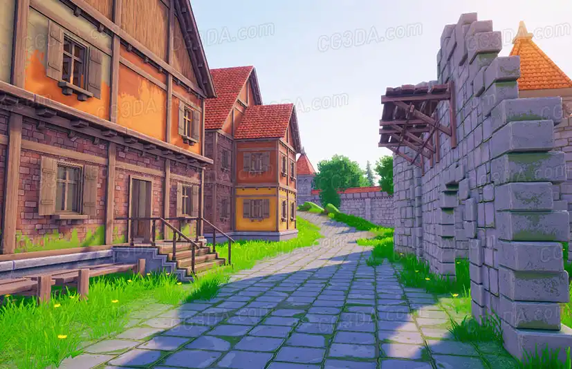 中世纪村庄-Stylized Village