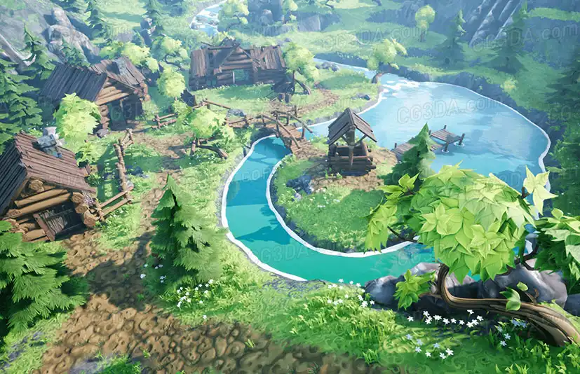 自然村庄-Stylized Village