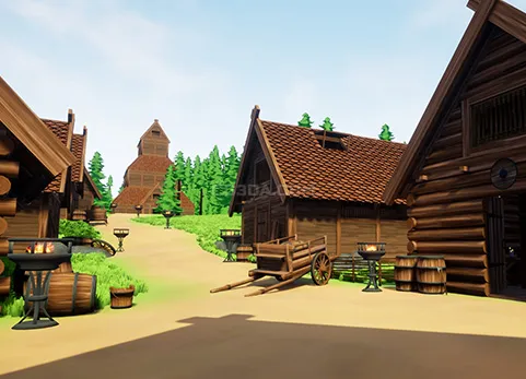 维京村落-Stylized Viking Environment Pack (Modular Structure)