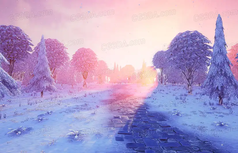 雪景祭坛-Stylized Snowy Landscape