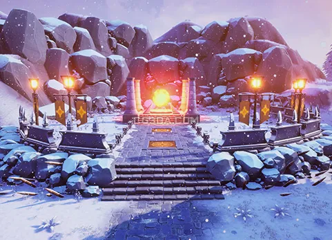 雪景祭坛-Stylized Snowy Landscape