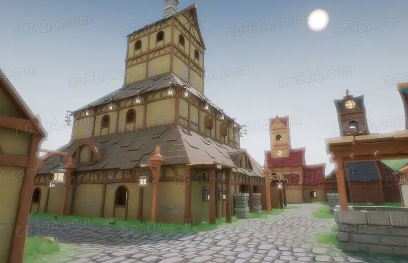 中世纪小镇-Stylized Modular Medieval Town