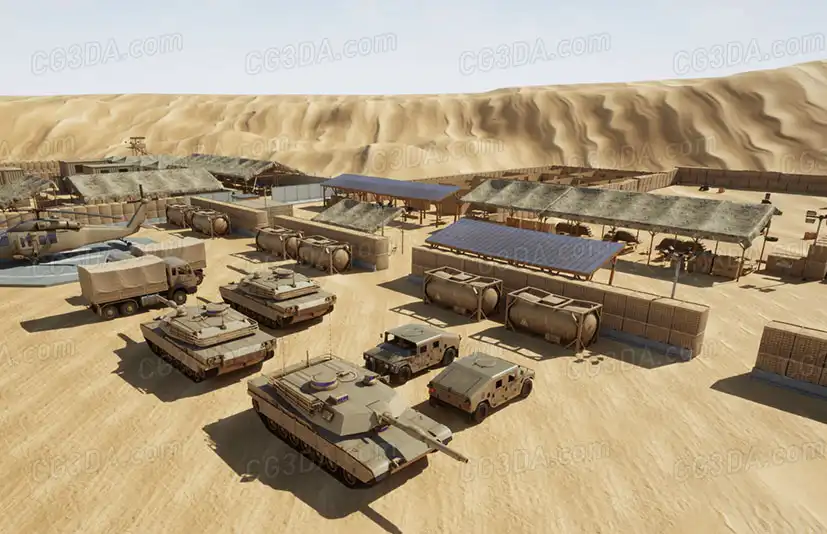 沙漠军事基地-Stylized Military Base