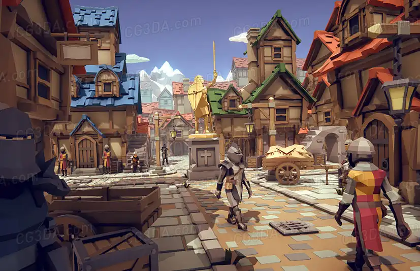 中世纪骑士小镇-POLYGON Knights Pack