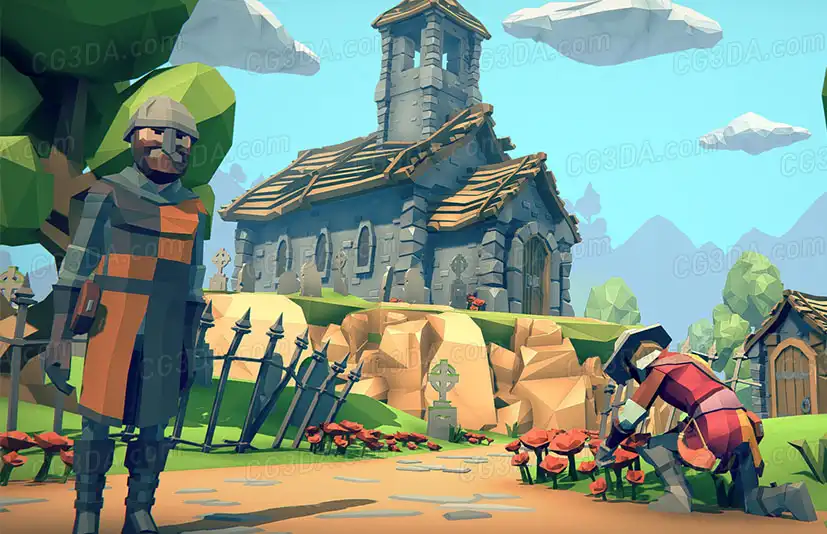 中世纪骑士小镇-POLYGON Knights Pack