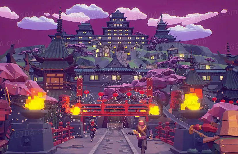 日式古城镇-POLYGON - Samurai Pack