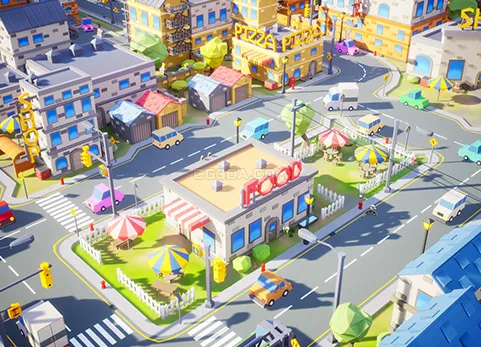 现代城镇-Low Poly Town