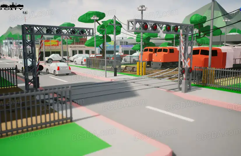 城市环境-Low Poly Grid City II. Environment