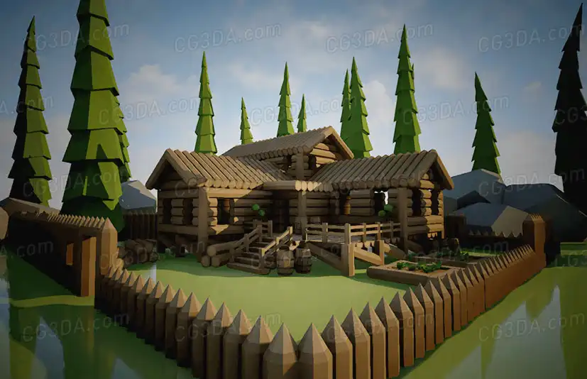 森林木屋-Olbert's Low Poly: Wood Stronghold