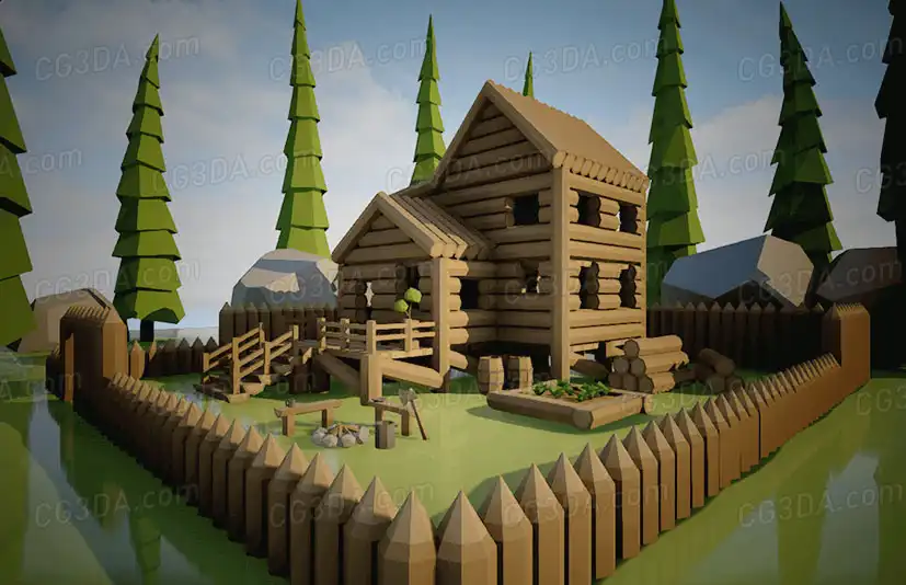 森林木屋-Olbert's Low Poly: Wood Stronghold
