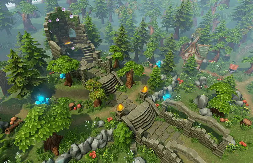 梦幻小镇-Hand Painted Environment