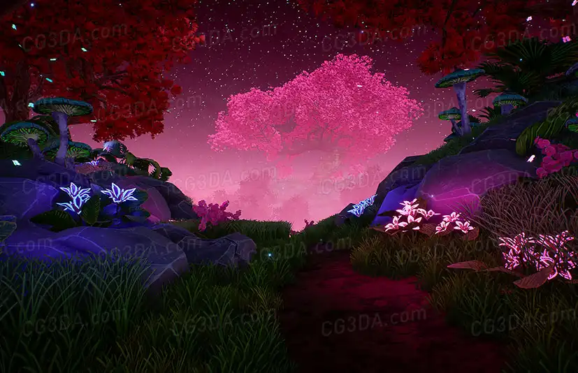 魔法森林-Fantasy Forest - Magical Forest - Elven Forest - Stylized Forest