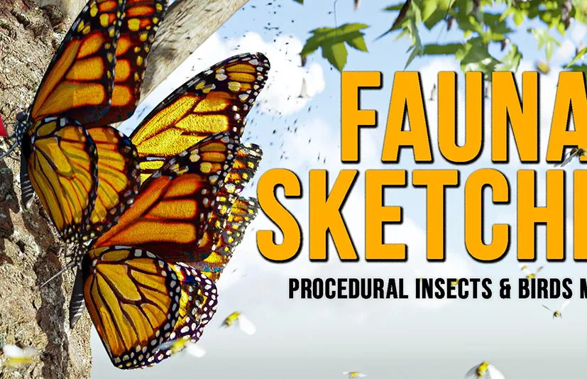 blender插件程序昆虫鸟类动画群集飞行动物 - Fauna Sketcher v1.1