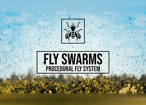 Blender逼真的程序昆虫苍蝇集群系统 - Fly Swarm